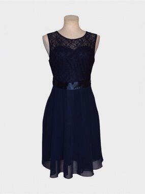 Bery Love Lace Chiffon Fit & Flare Teen Cocktail Dress